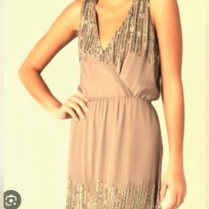 Parker embellished mini dress light blush size XS